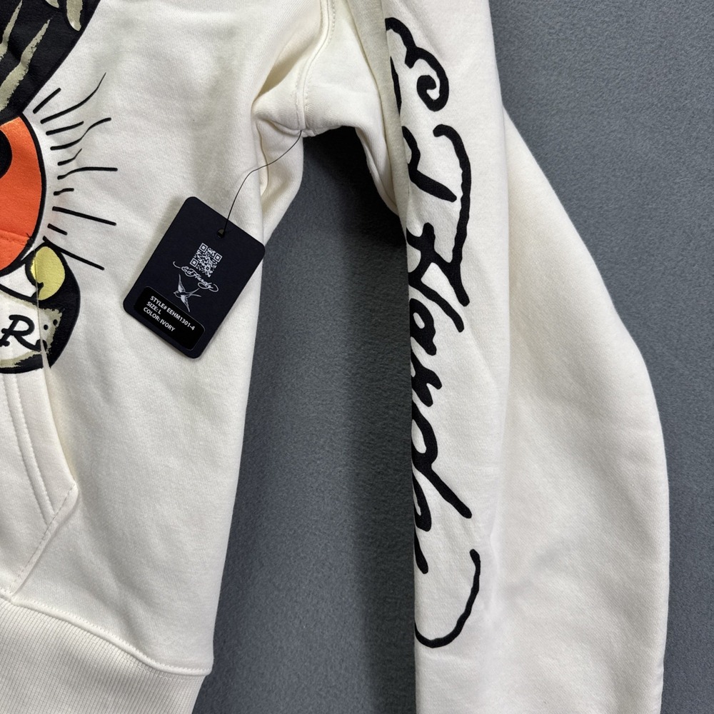 Ed Hardy Eagle Graphic Full Zip Hoodie Ivory Mens Size L NWT Tattoo art - Picture 11 of 16